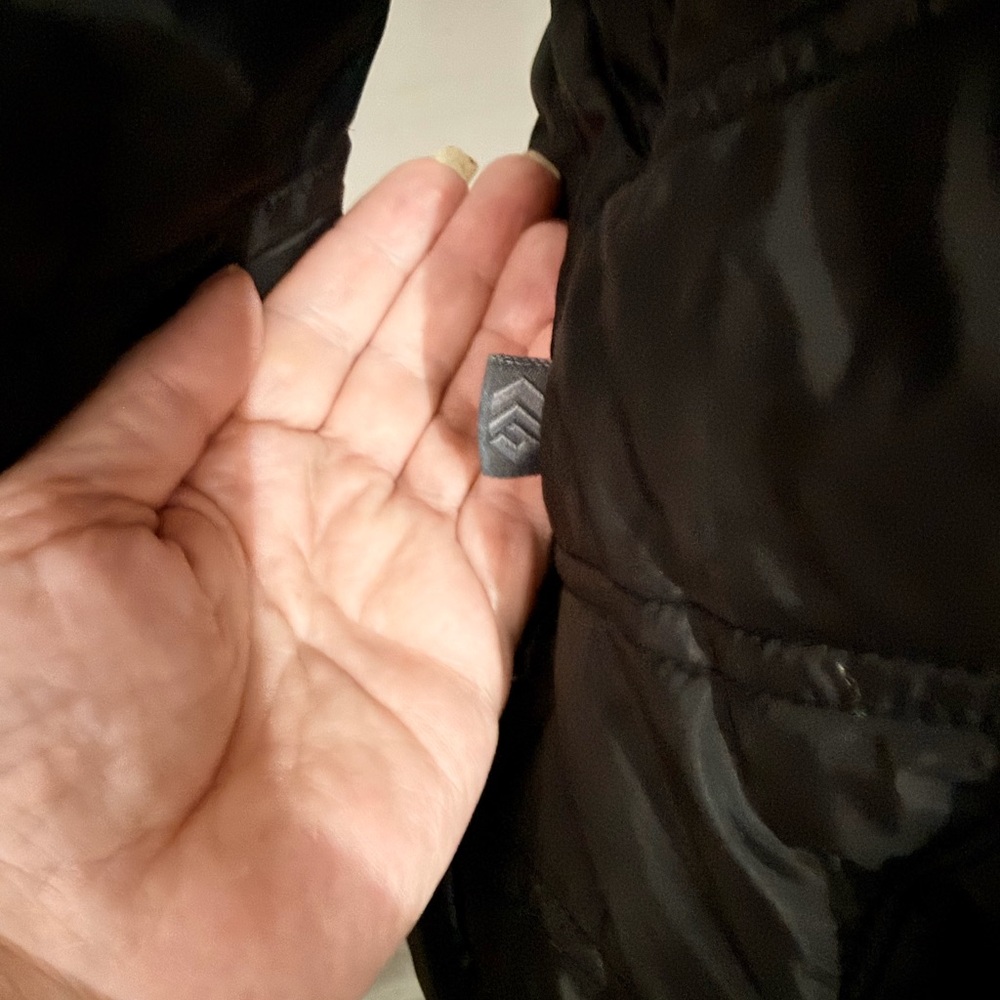 Free Country Black Quilted Hooded Puffer Jacket with Sherpa Trim Reversible - Picture 5 of 10